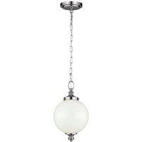 Feiss Parkman 1 Light Small Pendant Brushed Steel, Silver