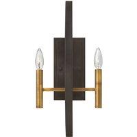 Hinkley Euclid 2 Light Wall Light, Brown