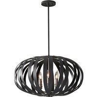 Feiss Woodstock 6 Light Large Chandelier, Black