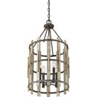 Quoizel Wood Hollow 4 Light Chandelier, Black