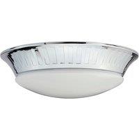 Elstead Lighting Whitby 1 Light Flush Mount, Silver