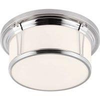 Feiss Woodward 3 Light Large Flush Mount, Silver