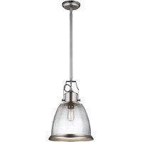 Feiss Hobson 1 Light Large Pendant Satin Nickel, Silver