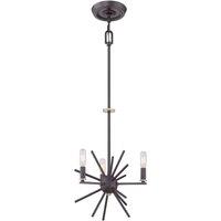 Quoizel Carnegie 3 Light Chandelier, Brown