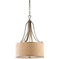 Feiss Abbey 3 Light Pendant, Silver