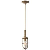 Feiss Urban Renewal 1 Light Mini Pendant Dark Antique Brass, Gold