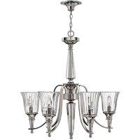 Hinkley Chandon 6 Light Chandelier, Silver
