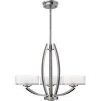 Hinkley Meridian 3 Light Chandelier, Silver