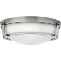 Hinkley Hathaway 3 Light Medium Flush Mount Antique Nickel, Silver