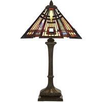 Quoizel Classic Craftsman 2 Light Table Lamp, Brown
