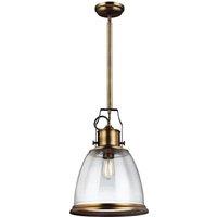 Feiss Hobson 1 Light Large Pendant Aged Brass, Gold