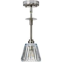 Elstead Lighting Agatha 1 Light Pendant Brushed Nickel, Silver