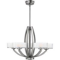 Hinkley Meridian 5 Light Chandelier, Silver