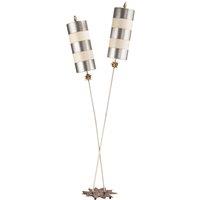 Flambeau Nettle Luxe 2 Light Floor Lamp Silver, Cream