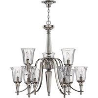 Hinkley Chandon 9 Light Chandelier, Silver