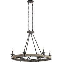 Kichler Taulbee 6 Light Oval Chandelier, Silver