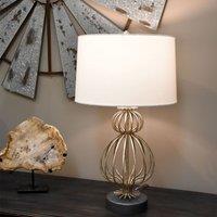 Gilded Nola Lafitte 1 Light Table Lamp Distressed Silver, Silver