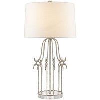 Gilded Nola Stella 1 Light Table Lamp Distressed Silver, Silver