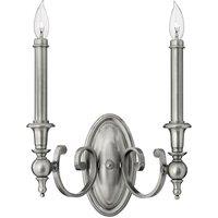 Hinkley Yorktown 2 Light Wall Light, Silver