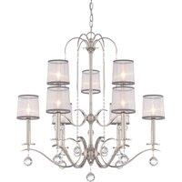 Quoizel Whitney 9 Light Two Tier Chandelier, Silver