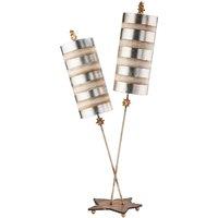 Flambeau Nettle Luxe 2 Light Table Lamp Silver, Silver