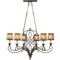 Feiss Justine 6 Light Chandelier, Brown