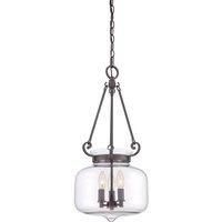 Quoizel Stewart 3 Light Pendant in Western Bronze, Brown