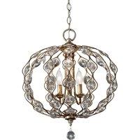 Feiss Leila 3 Light Chandelier, Silver