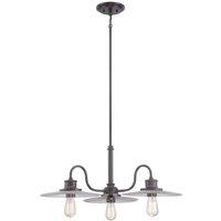 Quoizel Admiral 3 Light Chandelier, Brown