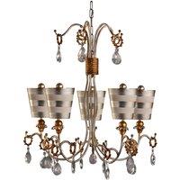 Flambeau Tivoli 5 Light Chandelier Silver & Cream Patina, Silver