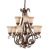 Feiss Sonoma Valley 9 Light Chandelier, Brown