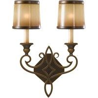 Feiss Justine 2 Light Wall Light, Brown