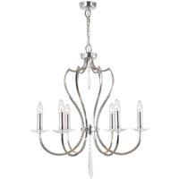 Elstead Lighting Pimlico 6 Light Chandelier Polished Nickel, Silver