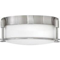 Hinkley Colbin Small Flush Mount Brushed Nickel, Silver