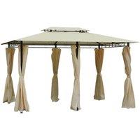 Outsunny 3x4m Outdoor 2-tier Steel Frame Gazebo - Cream, Cream