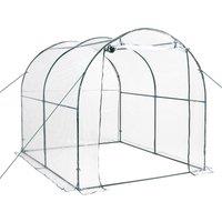 Outsunny WalkIn Polytunnel Greenhouse w/ Roll Up Door 2.5x2M, Clear