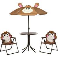 Outsunny Kids Foldable 4pc Garden Set - Brown, Brown
