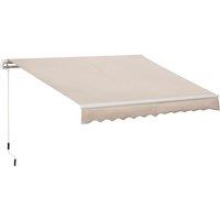 Outsunny Manual Retractable Awning Garden Shelter Canopy 3 X 2M - Beige, Cream