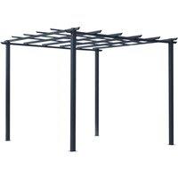 Outsunny 3X3M Metal Gazebo Pergola Grape Trellis Climbing Plants Sun Shelter - Black, Black