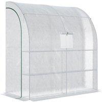 Outsunny Walk-in Lean To Greenhouse - White, White