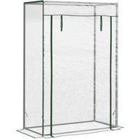 Outsunny 100x50x150cm Greenhouse w/ Zipper Roll-up Door, Clear