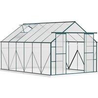 Outsunny 8X12Ft Polycarbonate Walk-in Greenhouse Outdoor With Double Sliding Door, Clear