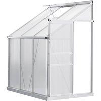 Outsunny 6x4Ft Lean To Polycarbonate Greenhouse, Clear