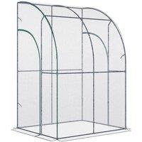 Outsunny 143x118x212cm Walk-in Lean To Wall Greenhouse