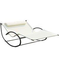 Outsunny Hammock Chair Sun Bed Rock Seat - Cream