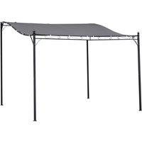 Outsunny 3M X 3M Gazebo Backyard Pool Garden Pergola Canopy Sun Shade Shelter Soft Top - Grey, Grey