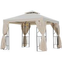 Outsunny 3 X 3M Garden Metal Gazebo Sun Shade Shelter Outdoor Party Tent - Cream, Cream