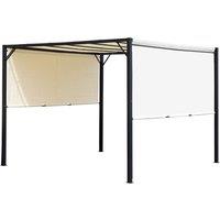 Outsunny 3 X 3M Pergola Metal Gazebo Outdoor Sun Shade Shelter Adjustable Canopy - Cream, Cream