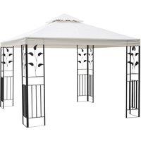 Outsunny 3M X 3M Outdoor Decorative Garden Gazebo Canopy Steel Frame - Cream, Cream