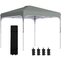 Outsunny Pop Up Gazebo Foldable With Wheeled Carry Bag & 4 Weight Bags - Grey, Grey